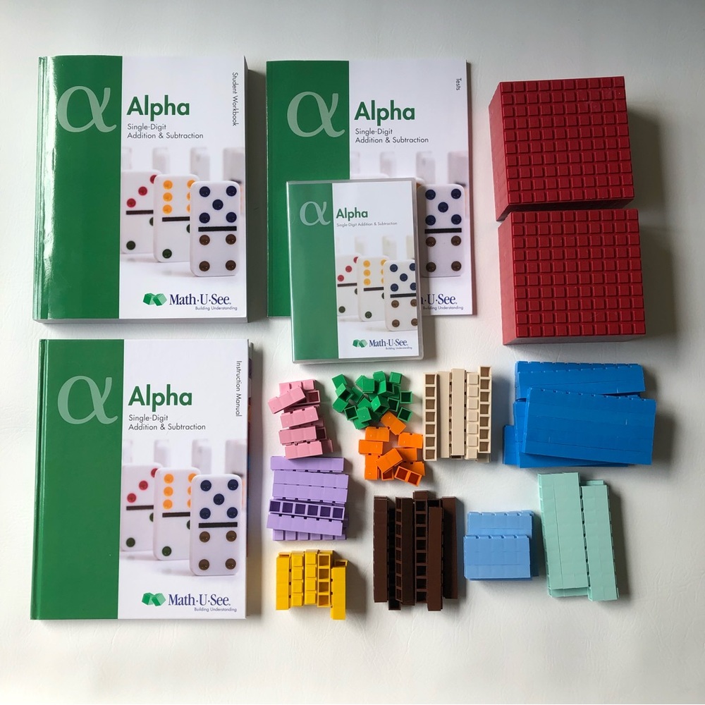 NWOB Math-U-See Alpha Curriculum with Manipulatives/Blocks